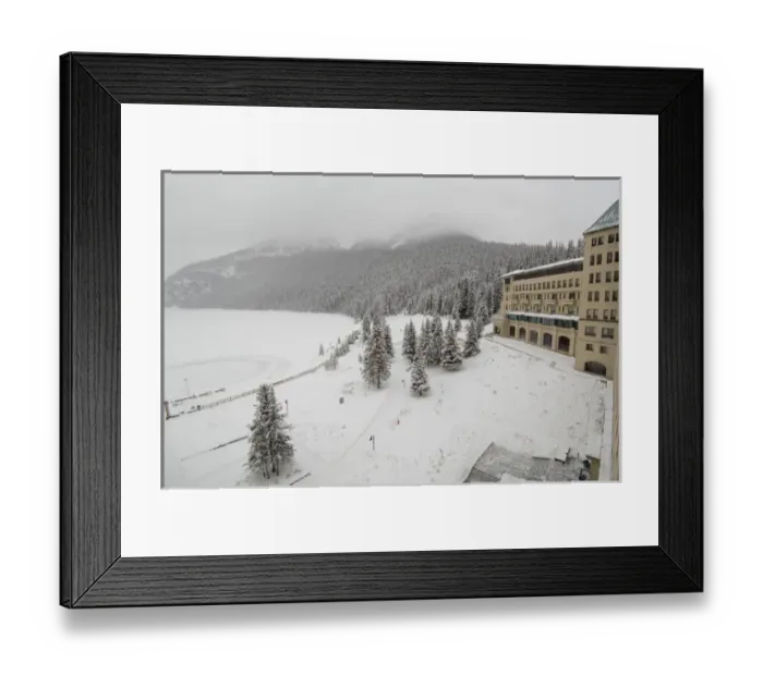 Framed Print : Canada, Alberta, Lake Louise. Farimont Chateau Lake Louise. Hotel view overlooking