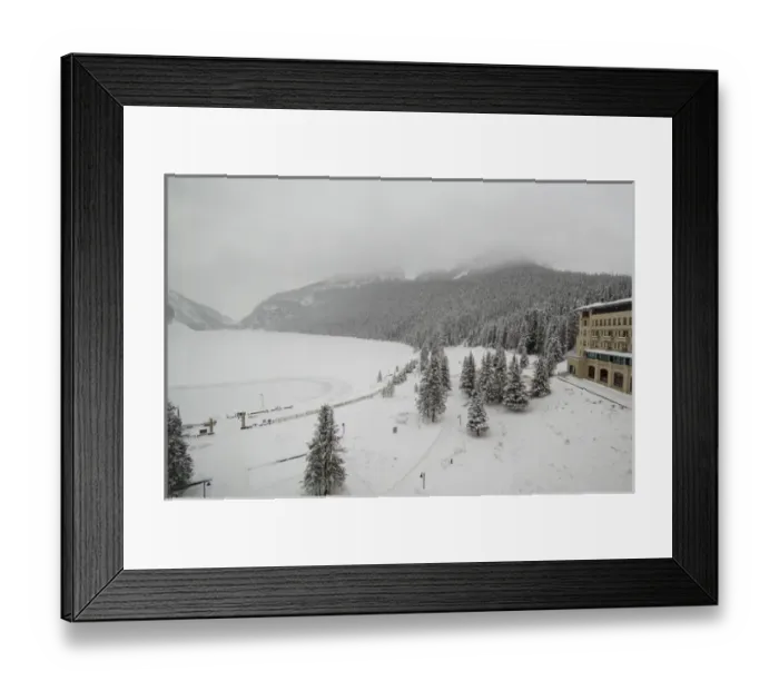 Framed Print : Canada, Alberta, Lake Louise. Farimont Chateau Lake Louise. Hotel view overlooking