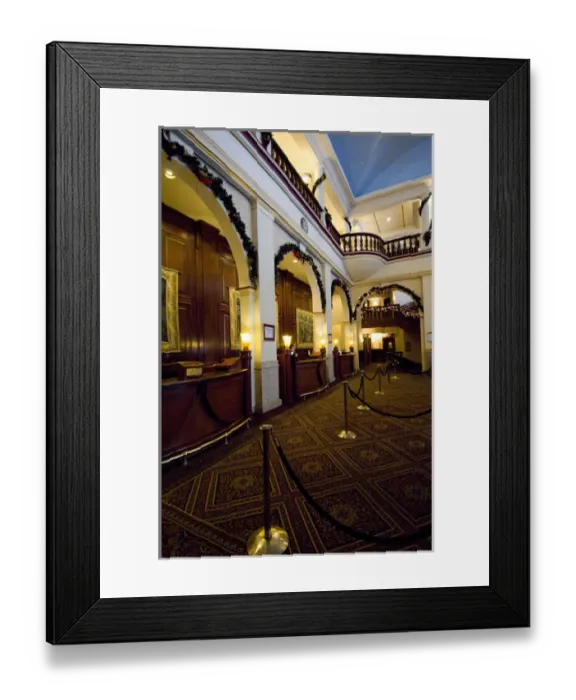 Framed Print : Canada, Alberta, Lake Louise. Farimont Chateau Lake Louise during the holidays