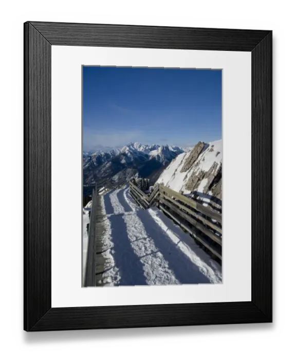 Framed Print : Canada, Alberta, Banff. Views from the summit of Sulphur Mountain, public path to