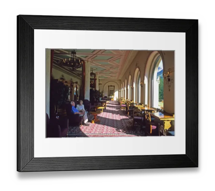Framed Print : The lobby of Chateau at Lake Louise, Banff, Canada. lobby, hotel, chateau at lake louise