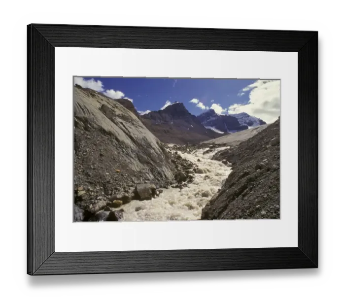 Framed Print : North America, Canada, Alberta, Jasper National Park. Silt-filled stream cascades Framed Print : North America, Canada, Alberta, Jasper National Park. Silt-filled stream cascades