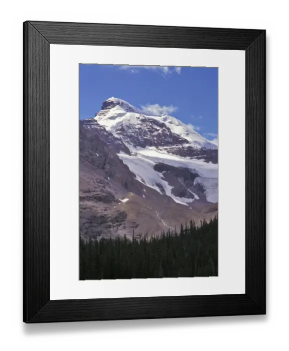 Framed Print : North America, Canada, Alberta, Jasper National Park. Castleguard Peak and Saskatchewan