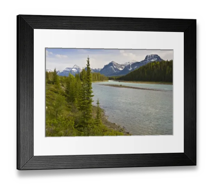 Framed Print : Athabasca River, Jasper National Park, Alberta, Canada, with Rocky Mountains in background Framed Print : Athabasca River, Jasper National Park, Alberta, Canada, with Rocky Mountains in background