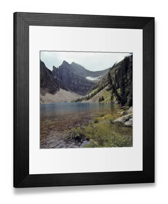 Framed Print : Canada, Alberta, Lake Agnes. Lake Agnes sits on a ledge above Lake Louise in Banff NP Framed Print : Canada, Alberta, Lake Agnes. Lake Agnes sits on a ledge above Lake Louise in Banff NP