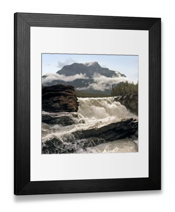 Framed Print : Canada, Alberta, Athabasca Falls. The Athabasca River shoots through Athabasca Falls in Jasper NP
