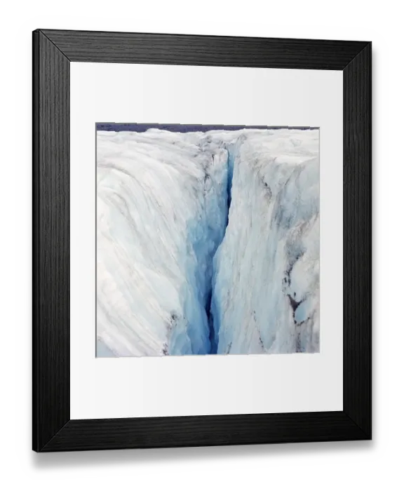 Framed Print : Canada, Alberta, Columbia Icefields. A deep crevasse in the snowfield at Columbia Framed Print : Canada, Alberta, Columbia Icefields. A deep crevasse in the snowfield at Columbia