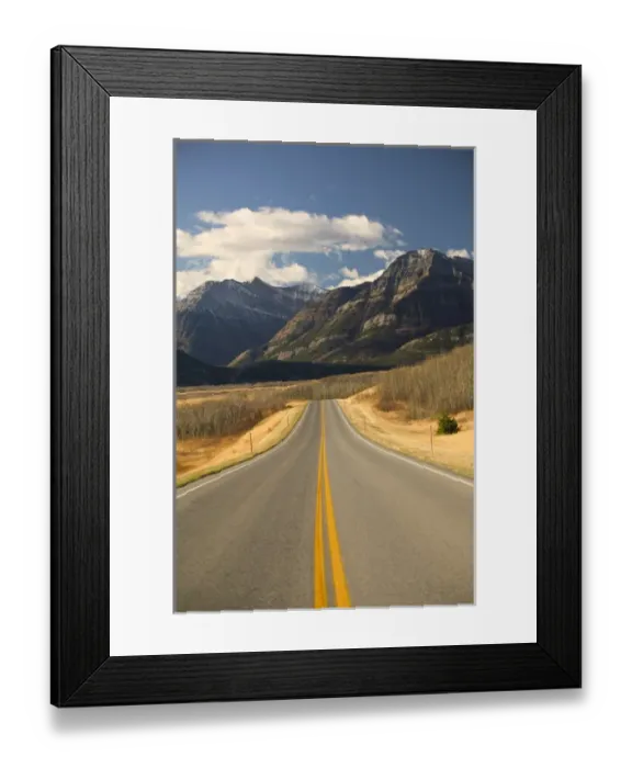 Framed Print : 02. Canada, Alberta: Waterton Lakes National Park: Park Road  /  Morning  /  Autumn