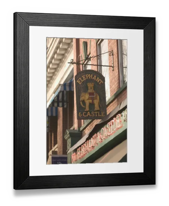 Framed Print : 02. Canada, Alberta, Edmonton: Old Strathcona Area, Elephant and Castle Pub Sign Framed Print : 02. Canada, Alberta, Edmonton: Old Strathcona Area, Elephant and Castle Pub Sign