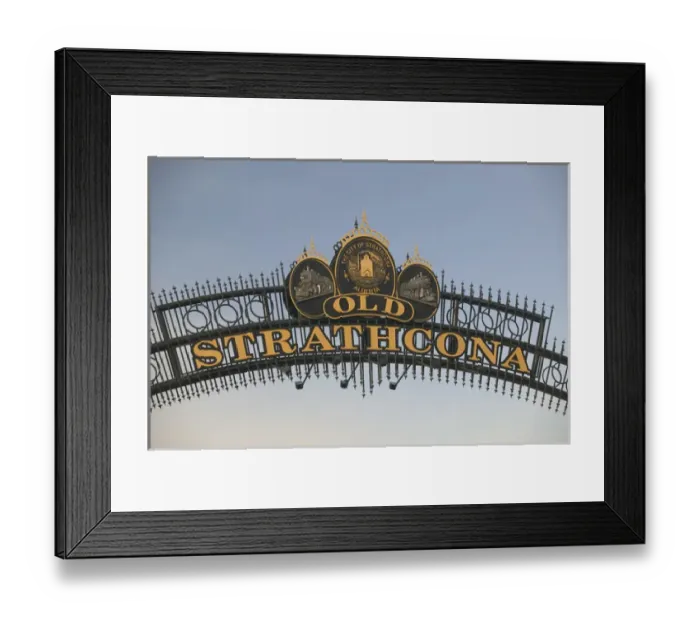 Framed Print : 02. Canada, Alberta, Edmonton: Old Strathcona Area, Old Strathcona Sign