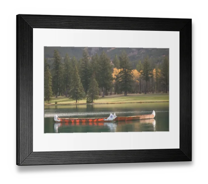 Framed Print : 02. Canada, Alberta, Jasper National Park: JASPER, Lake Beauvert Indian Canoes Framed Print : 02. Canada, Alberta, Jasper National Park: JASPER, Lake Beauvert Indian Canoes