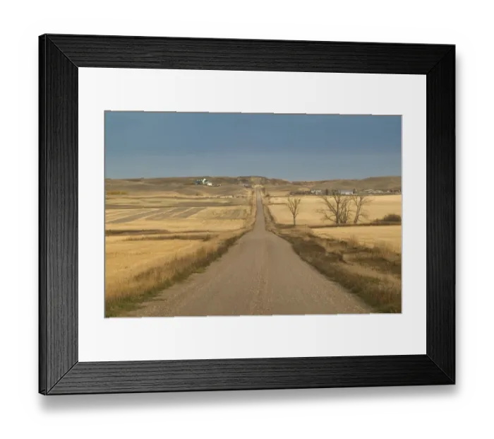 Framed Print : 02. Canada, Alberta, Rosebud: Autumn / Wheat Field Road Framed Print : 02. Canada, Alberta, Rosebud: Autumn / Wheat Field Road