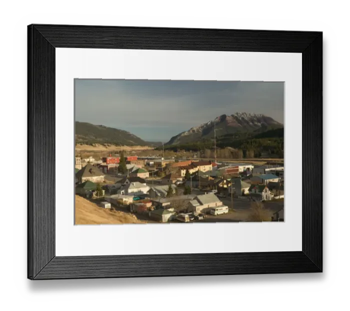 Framed Print : NA, Canada, Alberta, Crowsnest Pass, Coleman townview from Crowsnest Highway Framed Print : NA, Canada, Alberta, Crowsnest Pass, Coleman townview from Crowsnest Highway