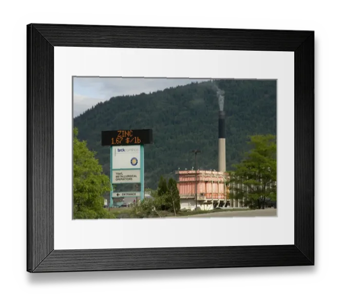 Framed Print : Canada: British Columbia, Columbia River Basin, Trail, Teck Cominco Metals Smelter Framed Print : Canada: British Columbia, Columbia River Basin, Trail, Teck Cominco Metals Smelter