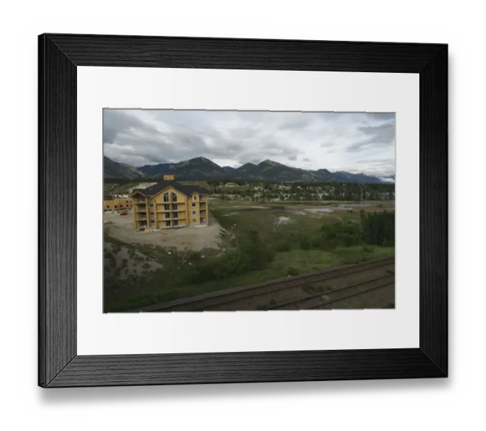 Framed Print : Canada: British Columbia, Invermere, Columbia Wetlands, new development on edge