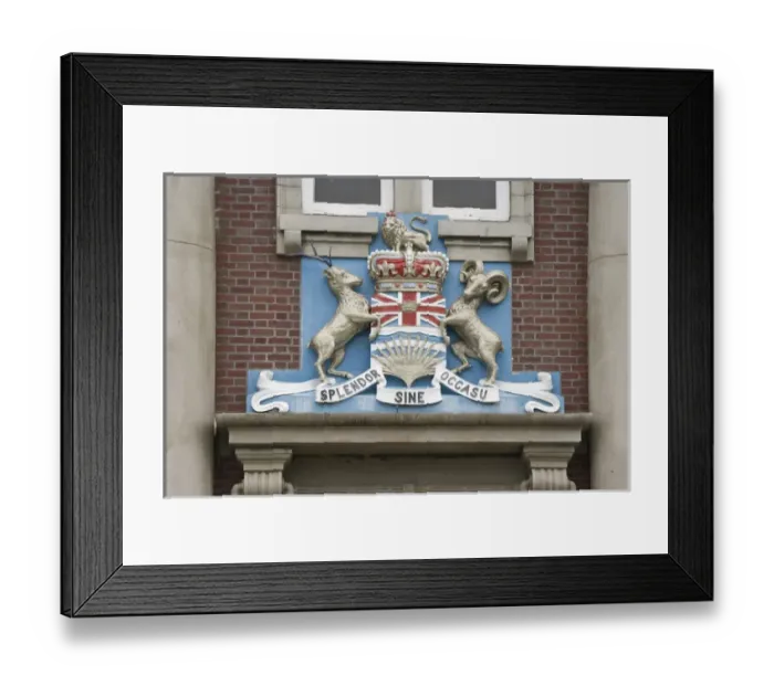 Framed Print : Canada, British Columbia, Prince Rupert. Coat of arms over doorway. Credit as: Don Framed Print : Canada, British Columbia, Prince Rupert. Coat of arms over doorway. Credit as: Don