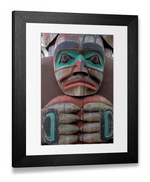 Framed Print : North America, Canada, British Columbia, Victoria, Thunderbird Park. Native totem pole