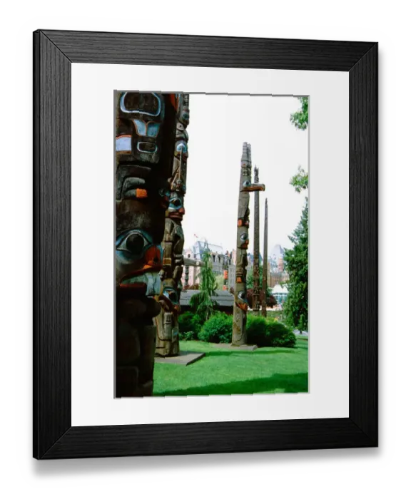 Framed Print : North America, Canada, British Columbia, Victoria, Thunderbird Park. Native totem