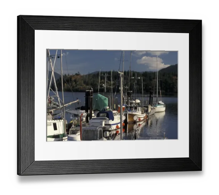 Framed Print : North America, Canada, British Columbia, Vancouver Island, Crofton Pier