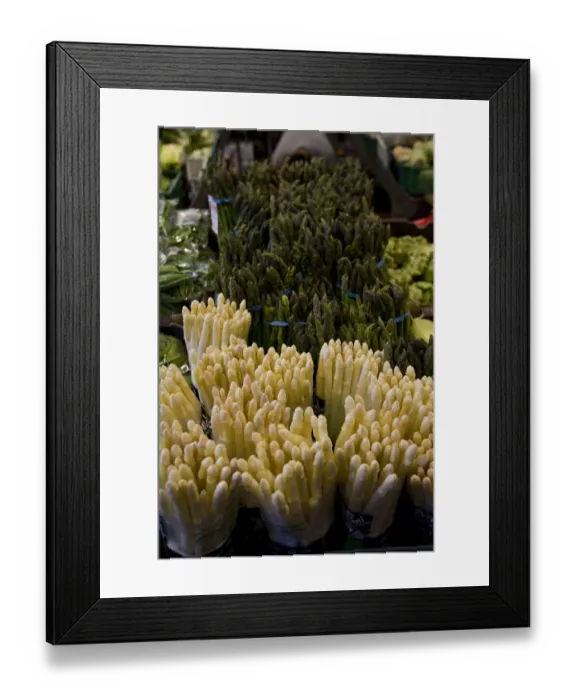 Framed Print : Canada, British Columbia, Vancouver. A close-up of white and green asparagus Framed Print : Canada, British Columbia, Vancouver. A close-up of white and green asparagus