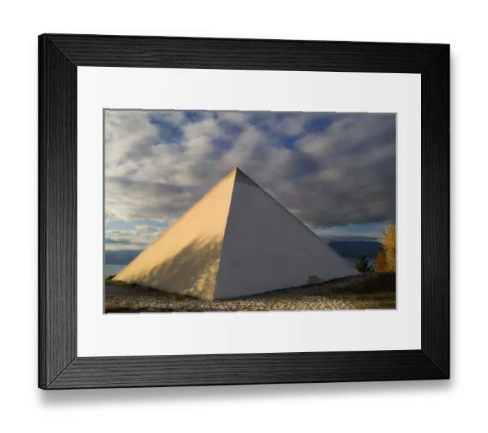 Framed Print : 02. Sun striking the side of the Summerhill Pyramid Winery in Kelona, Okanagan, BC, Canada