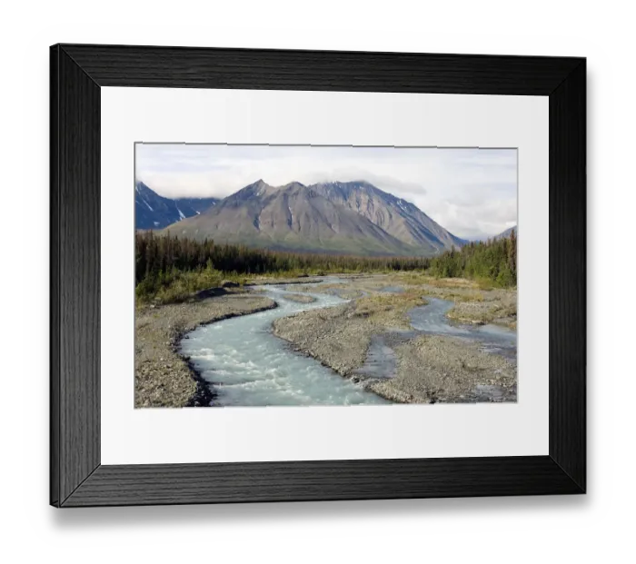 Framed Print : Quill Creek in Yukon Territory, Canada, in the Kluane National Park and Reserve. The park Framed Print : Quill Creek in Yukon Territory, Canada, in the Kluane National Park and Reserve. The park