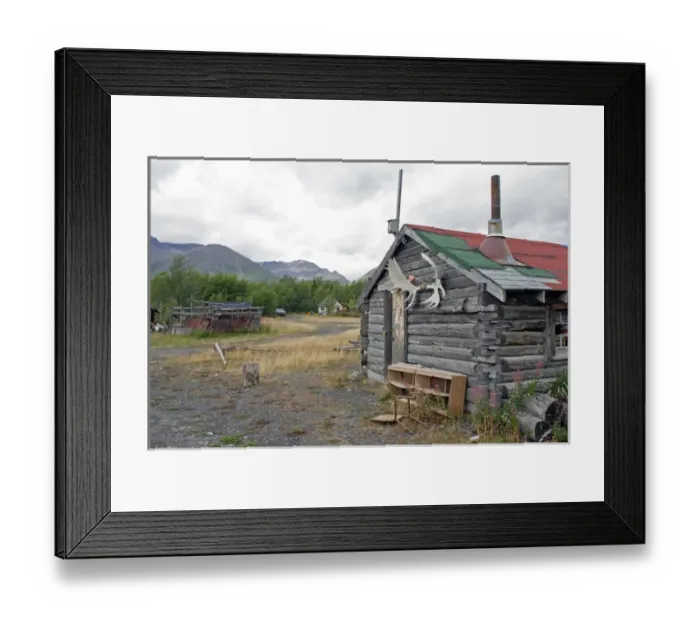 Framed Print : Klukshu Village in Yukon Territory, Canada. A traditional Native village on the Klukshu