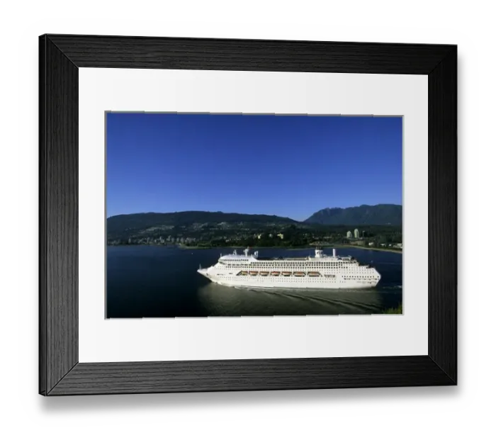 Framed Print : Cruise ship, Vancouver, British Columbia, Canada