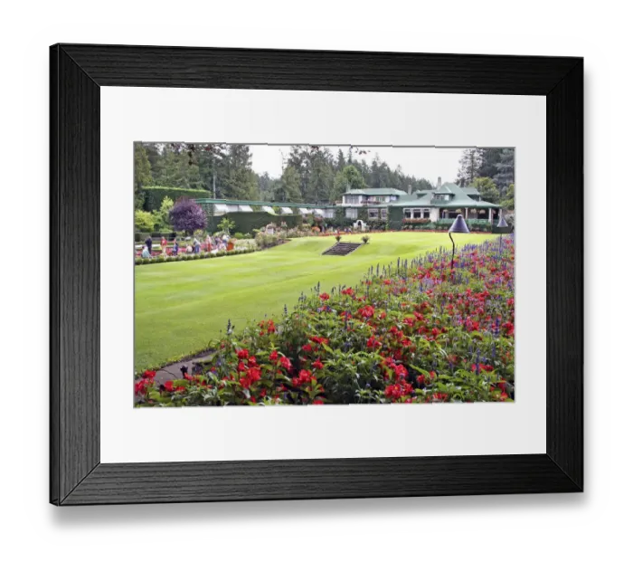 Framed Print : Italian garden lawn Butchart Gardens Victoria British Columbia Canada