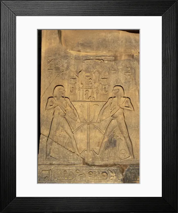 Framed Print : Relief depicting the union between Upper Egypt (reeds) and Lower Egypt (Papyrus) Framed Print : Relief depicting the union between Upper Egypt (reeds) and Lower Egypt (Papyrus)
