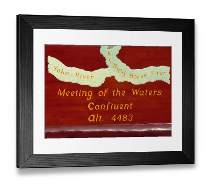 Framed Print : Canada, British Columbia, Meeting of the Waters. The Meeting of the Waters sign makes Framed Print : Canada, British Columbia, Meeting of the Waters. The Meeting of the Waters sign makes
