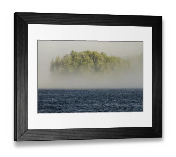 Framed Print : Eliza Island in the Mist, Queen Charlotte Strait, British Columbia, Canada, August 2006