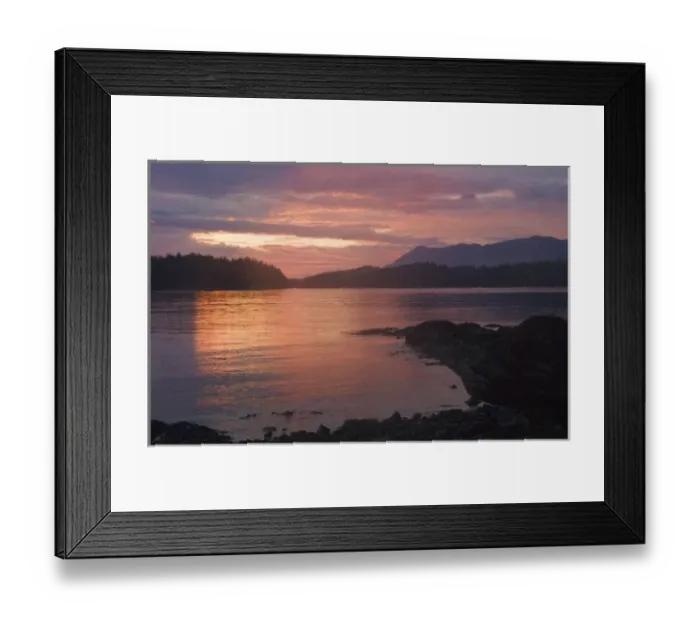 Framed Print : Sunset from Keith Island, Broken Island Group, Pacific Rim National Park Preserve Framed Print : Sunset from Keith Island, Broken Island Group, Pacific Rim National Park Preserve