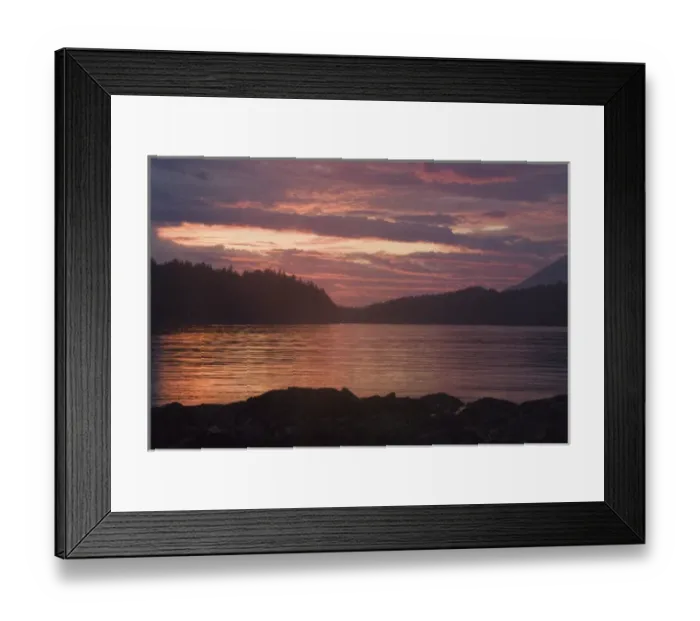 Framed Print : Sunset from Keith Island, Broken Island Group, Pacific Rim National Park Preserve