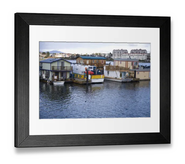 Framed Print : CANADA, British Columbia, Victoria. Inner Harbour Houseboats Framed Print : CANADA, British Columbia, Victoria. Inner Harbour Houseboats