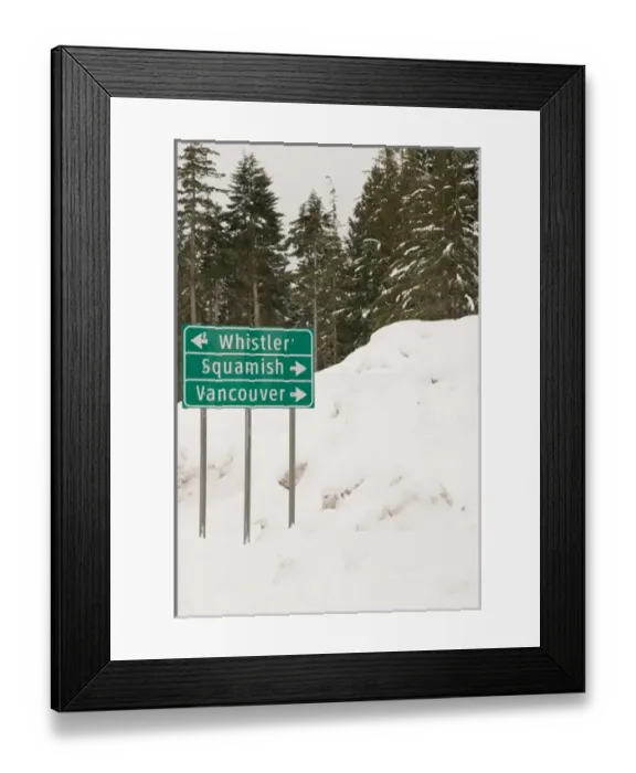 Framed Print : CA, BC, Whistler. Sign from Nordic center complex Framed Print : CA, BC, Whistler. Sign from Nordic center complex