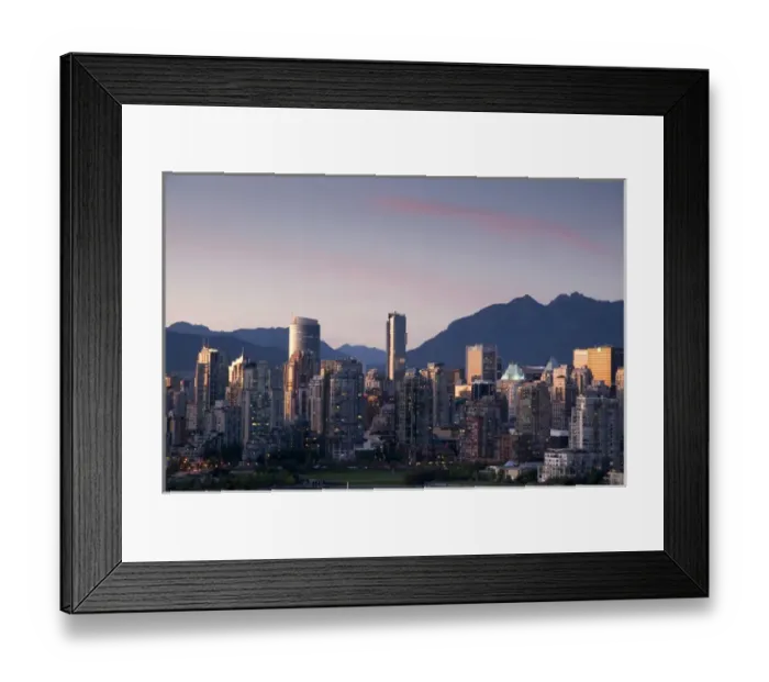 Framed Print : Skyline of Vancouver, BC, Canada Framed Print : Skyline of Vancouver, BC, Canada