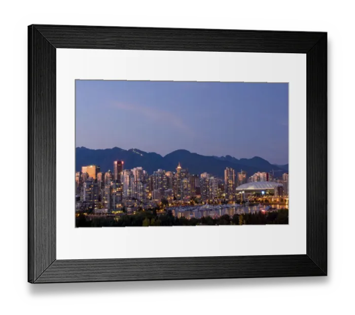 Framed Print : Skyline of Vancouver, BC, Canada Framed Print : Skyline of Vancouver, BC, Canada