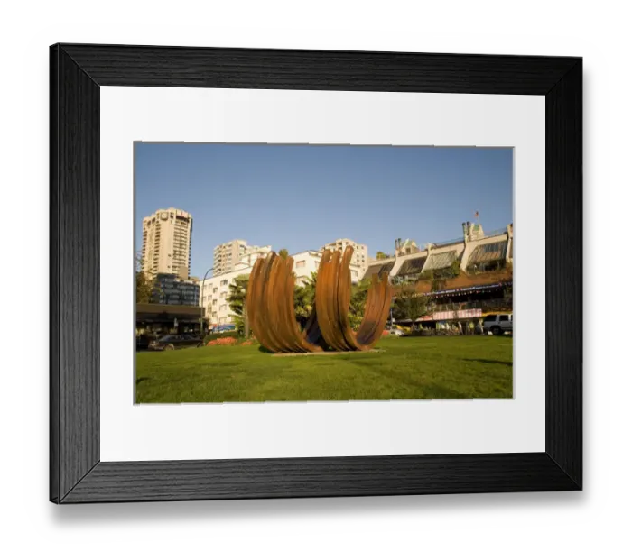 Framed Print : Sculpture ion a small park in the West End of Vancouver, BC, Canada