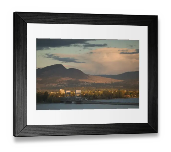 Framed Print : 02. CANADA, British Columbia, Kelowna. Okanagan Lake Floating Bridge, Sunrise Framed Print : 02. CANADA, British Columbia, Kelowna. Okanagan Lake Floating Bridge, Sunrise