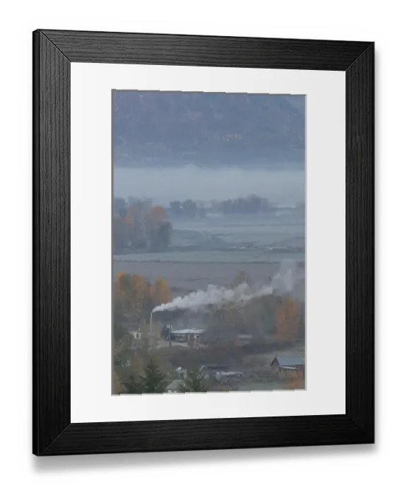 Framed Print : 02. CANADA, British Columbia, Creston. Mountain Fog  /  Autumn