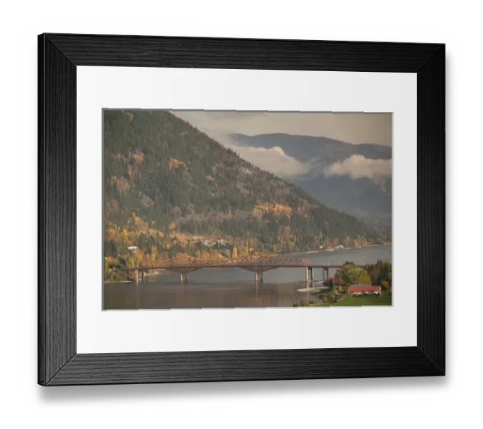 Framed Print : 02. CANADA, British Columbia, Nelson. Autumn View of Nelson Bridge