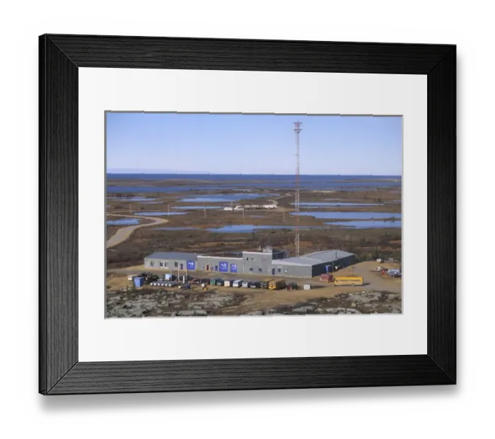 Framed Print : Aerial view facilities at the famous Churchill Northern Studies Centre Churchill