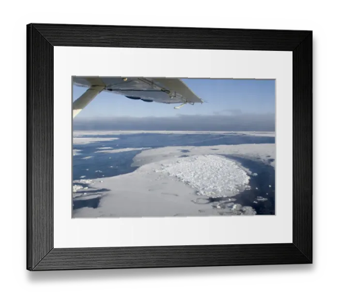 Framed Print : Canada, Manitoba, Hudson Bay. An aerial view of ice on the bay. Credit as: Wendy