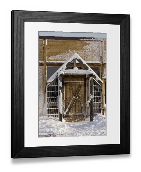 Framed Print : Canada, Manitoba, Hudson Bay, Churchill. Close-up of main door at Seal River Heritage Lodge Framed Print : Canada, Manitoba, Hudson Bay, Churchill. Close-up of main door at Seal River Heritage Lodge