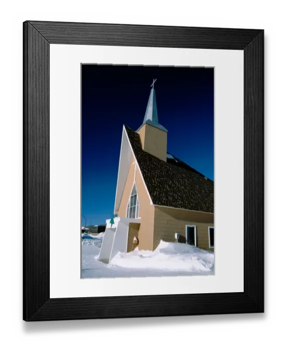 Framed Print : North America, Arctic, Canada, Manitoba, Churchill. Downtown Churchill. Local church Framed Print : North America, Arctic, Canada, Manitoba, Churchill. Downtown Churchill. Local church