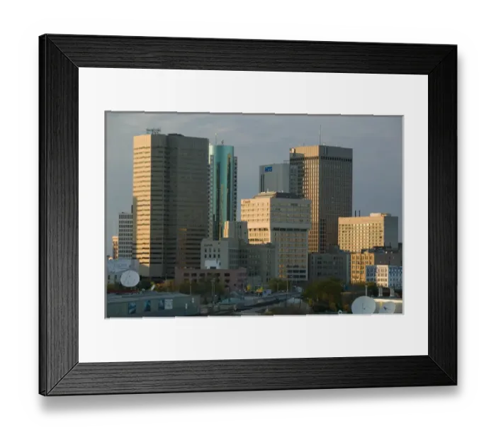 Framed Print : Canada, Manitoba, Winnipeg: Highrises of Downtown Winnipeg from the Forks Framed Print : Canada, Manitoba, Winnipeg: Highrises of Downtown Winnipeg from the Forks