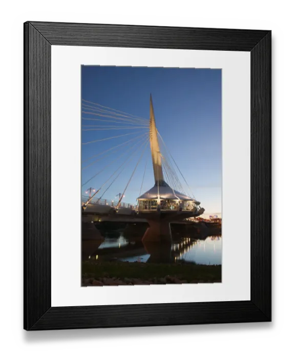 Framed Print : CANADA-Manitoba-Winnipeg: Esplanade Riel Pedestrian Bridge / Dawn Framed Print : CANADA-Manitoba-Winnipeg: Esplanade Riel Pedestrian Bridge / Dawn