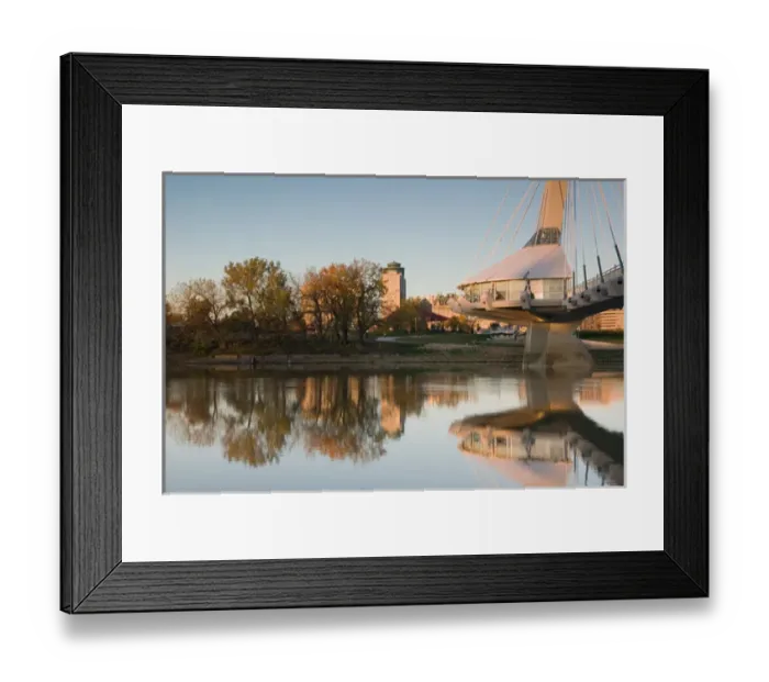 Framed Print : CANADA-Manitoba-Winnipeg: Esplanade Riel Pedestrian Bridge / Morning Framed Print : CANADA-Manitoba-Winnipeg: Esplanade Riel Pedestrian Bridge / Morning