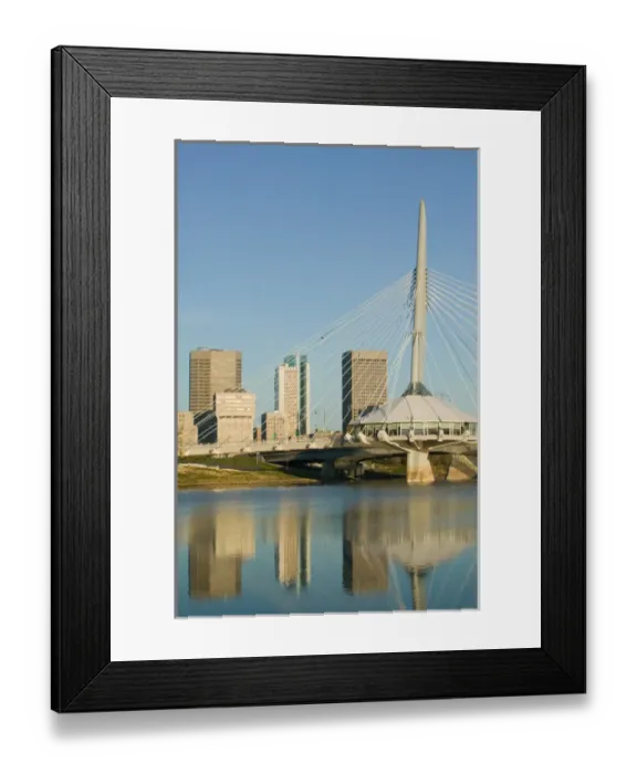 Framed Print : CANADA-Manitoba-Winnipeg: Esplanade Riel Pedestrian Bridge / Morning Framed Print : CANADA-Manitoba-Winnipeg: Esplanade Riel Pedestrian Bridge / Morning
